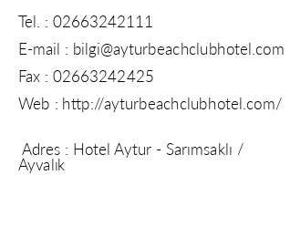 Aytur Beach Club Hotel iletiim bilgileri